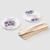 Paarse en blauwe Waterverf bloemenbruiloft Handwaaier (Niet-gemonteerd)