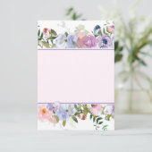Paarse en blauwe waterverf bruiloft met blanco bud kaart (Staand voorkant)
