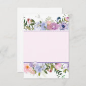 Paarse en blauwe waterverf bruiloft met blanco bud kaart (Voorkant / Achterkant)