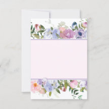 Paarse en blauwe waterverf bruiloft met blanco bud