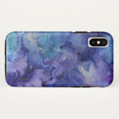 Paarse en Blauwe Waterverf Case-Mate iPhone Case (Achterkant (horizontaal))