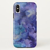 Paarse en Blauwe Waterverf Case-Mate iPhone Case (Achterkant)