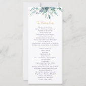 Paarse en blauwe Waterverf Flowers Wedding Program (Achterkant)