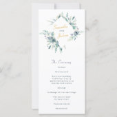 Paarse en blauwe Waterverf Flowers Wedding Program (Voorkant)