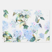 Paarse en Blauwe Waterverf Hydrangea Bloemen Inpakpapier Vel (Voorkant 3)