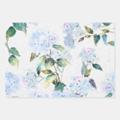 Paarse en Blauwe Waterverf Hydrangea Bloemen Inpakpapier Vel (Voorkant 2)