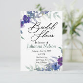 Paarse en blauwe waterverf kaart (Staand voorkant)