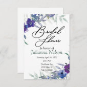 Paarse en blauwe waterverf kaart (Voorkant / Achterkant)