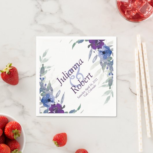 Paarse en blauwe waterverf luiers servet (Insitu)