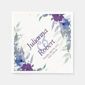 Paarse en blauwe waterverf luiers servet (Voorkant)