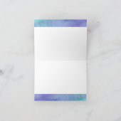 Paarse en blauwe Waterverf met witte dank Bedankkaart (Binnen)