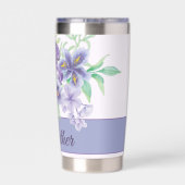 Paarse en blauwe waterverf onaanpasbaar geïsoleerde drinkbeker (Achterkant)