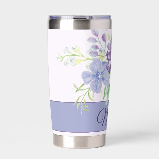 Paarse en blauwe waterverf onaanpasbaar geïsoleerde drinkbeker (Voorkant)