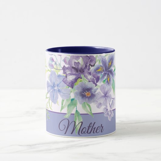 Paarse en blauwe waterverf onaanpasbaar mok (Midden)