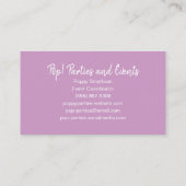 Paarse en blauwe Waterverf penseelstreken Visitekaartje (Achterkant)