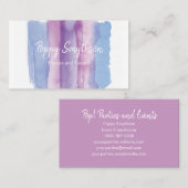 Paarse en blauwe Waterverf penseelstreken Visitekaartje (Voorkant / Achterkant)