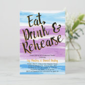 Paarse en blauwe Waterverf repetitie Kaart (Staand voorkant)