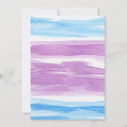 Paarse en blauwe Waterverf repetitie Kaart (Achterkant)