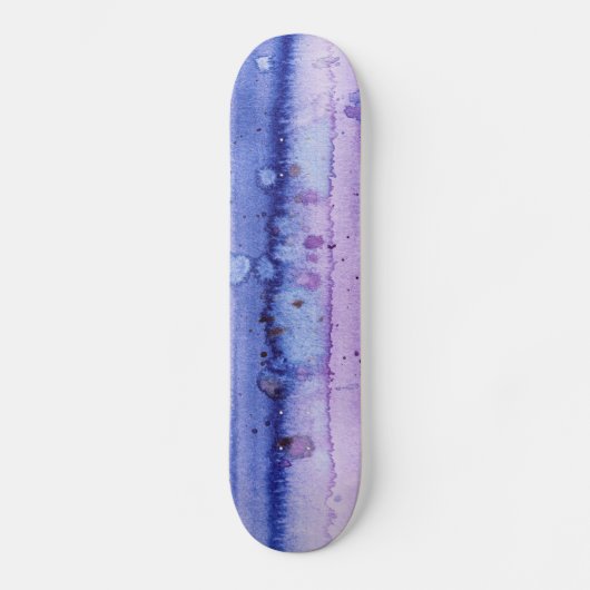 Paarse en blauwe Waterverf verblekte verf Persoonlijk Skateboard (Voorkant)