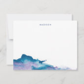 Paarse en Blauwe Waterverven Dankjewel Kaarten (Voorkant)