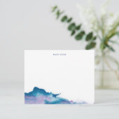 Paarse en Blauwe Waterverven Dankjewel Kaarten (Staand voorkant)