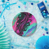 Paarse en blauwe wervelende kunst Bord (Feest)