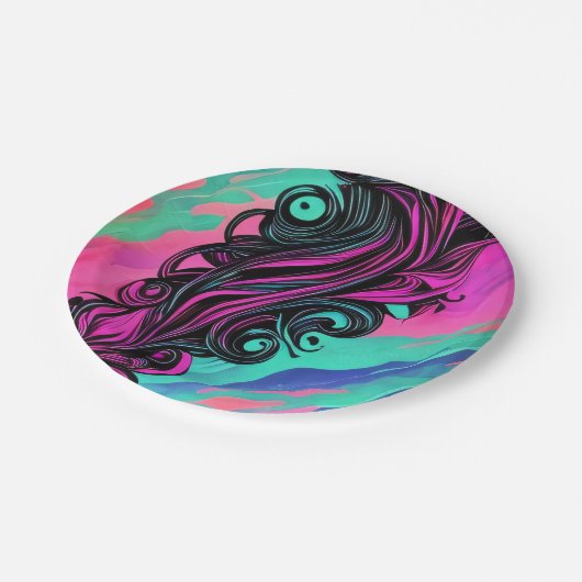 Paarse en blauwe wervelende kunst Bord (Gekanteld)