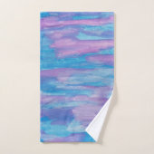Paarse en blauwe wervelkolom bad handdoek (Handdoek)