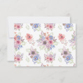 Paarse en blauwe Wildbloem "Maid of Honor"-kaart Kaart (Achterkant)