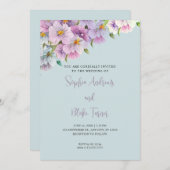 Paarse en blauwe wilde bloemen kaart (Voorkant / Achterkant)