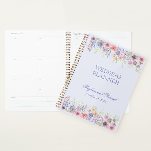 Paarse en blauwe wilde bloemen planner (Display)