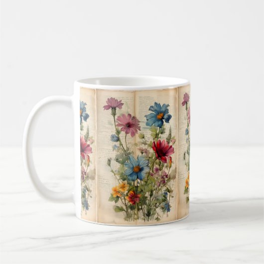 Paarse en blauwe Wildflower Mok (Links)