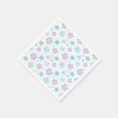 Paarse en blauwe wintersneeuwvlokken servet (Hoek)