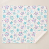 Paarse en blauwe wintersneeuwvlokken sherpa deken (Voorkant (horizontaal))