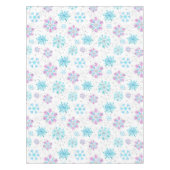 Paarse en blauwe wintersneeuwvlokken tafelkleed (Voorkant)