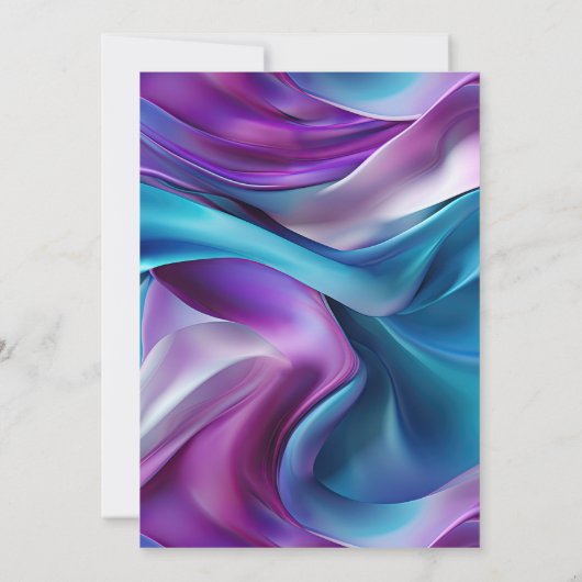 Paarse en Blauwe Zeemeermin Silk Lijst Verjaardag Kaart (Achterkant)