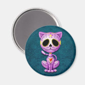 Paarse en blauwe Zombie Sugar Kitten Magneet (Voorkant / Achterkant)