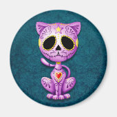 Paarse en blauwe Zombie Sugar Kitten Magneet (Voorkant)