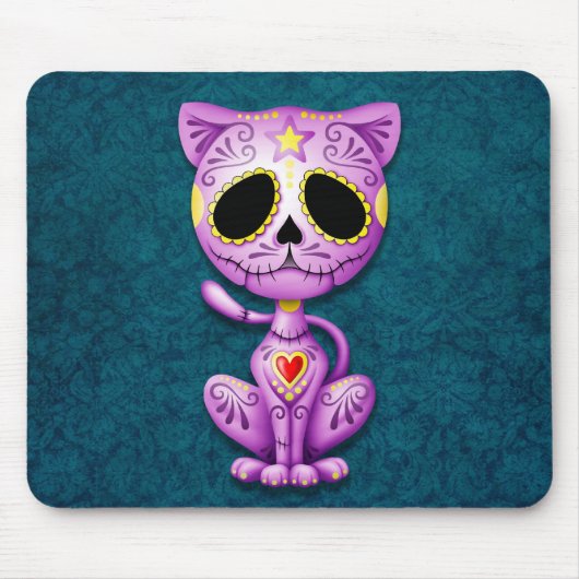 Paarse en blauwe Zombie Sugar Kitten Muismat (Voorkant)