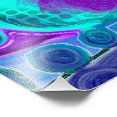 Paarse en Blauwgroen Abstracte digitale rondleidin Foto Afdruk (Hoek)