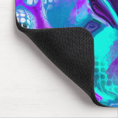 Paarse en Blauwgroen Abstracte digitale rondleidin Muismat (Hoek)