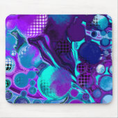 Paarse en Blauwgroen Abstracte digitale rondleidin Muismat (Voorkant)