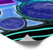 Paarse en Blauwgroen Abstracte digitale rondleidin Poster (Hoek)