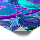 Paarse en Blauwgroen Abstracte digitale rondleidin Poster (Hoek)