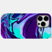 Paarse en Blauwgroen Abstracte Fluid Art Case-Mate iPhone Case (Achterkant (horizontaal))