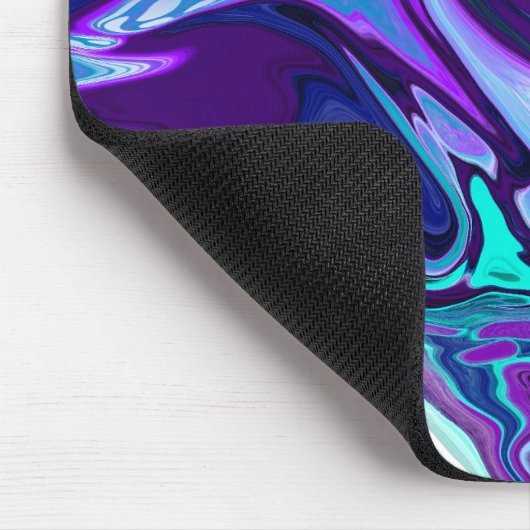 Paarse en Blauwgroen Abstracte Fluid Art Muismat (Hoek)