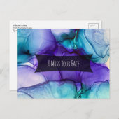 Paarse en Blauwgroen alcoholinkt die ik mis. Briefkaart (Voorkant / Achterkant)