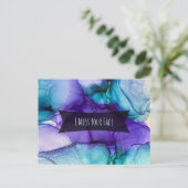 Paarse en Blauwgroen alcoholinkt die ik mis. Briefkaart (Staand voorkant)