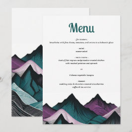 Paarse en Blauwgroen berg Menu