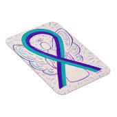 Paarse en Blauwgroen bewustwording Ribbon Angel Ma Magneet (Rechterzijde)